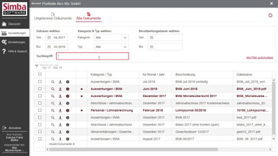 Simba Direkt - Auswertungen